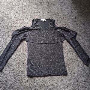 Michael Kors Glitter Cold Shoulder Blouse